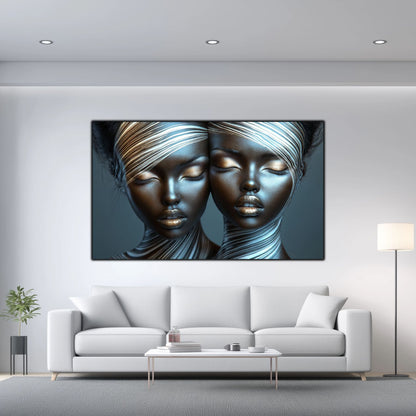 Tablou Modern pt Decorul Livingului - Print UV pe Sticla - „Gemini Souls” - No12