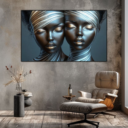 Tablou Modern pt Decorul Livingului - Print UV pe Sticla - „Gemini Souls” - No12