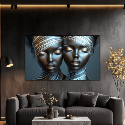 Tablou Modern pt Decorul Livingului - Print UV pe Sticla - „Gemini Souls” - No12