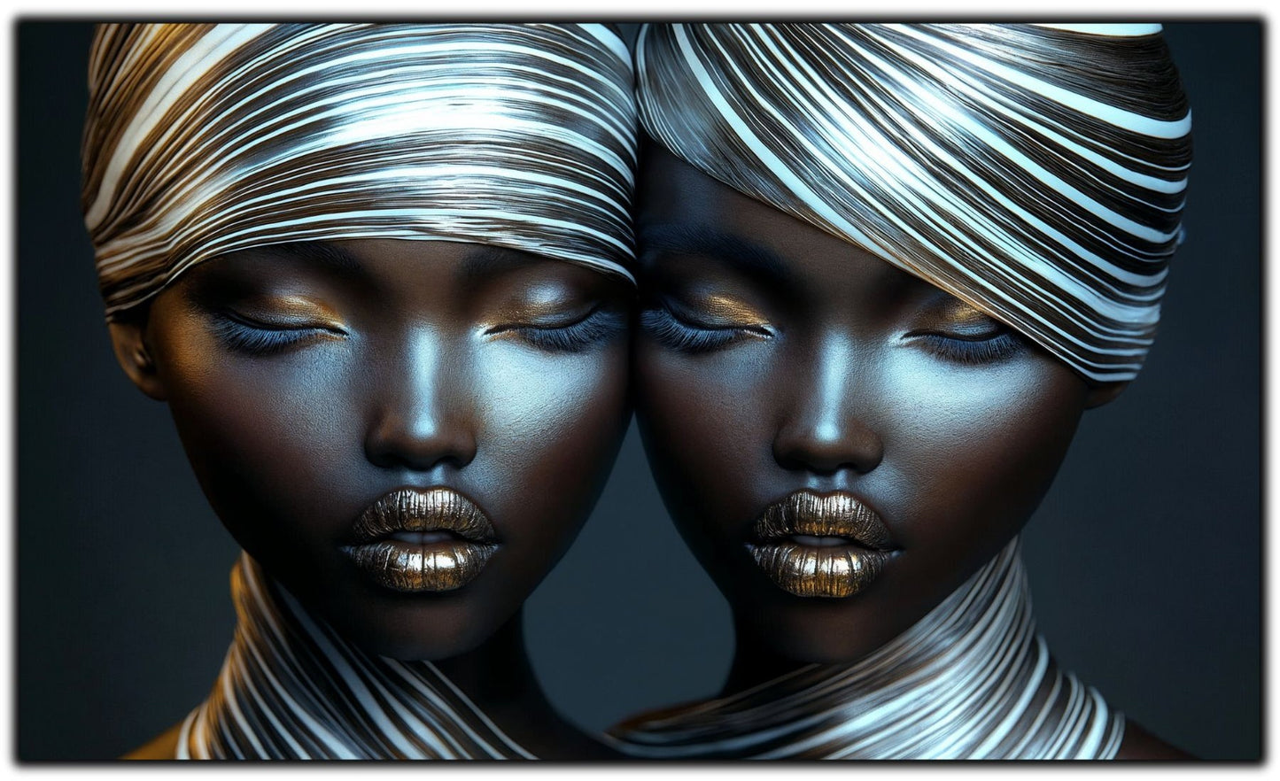 Tablou Modern pt Decorul Livingului - Print UV pe Sticla - „Gemini Souls” - No11