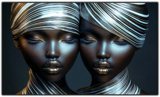 Tablou Modern pt Decorul Livingului - Print UV pe Sticla - „Gemini Souls” - No11