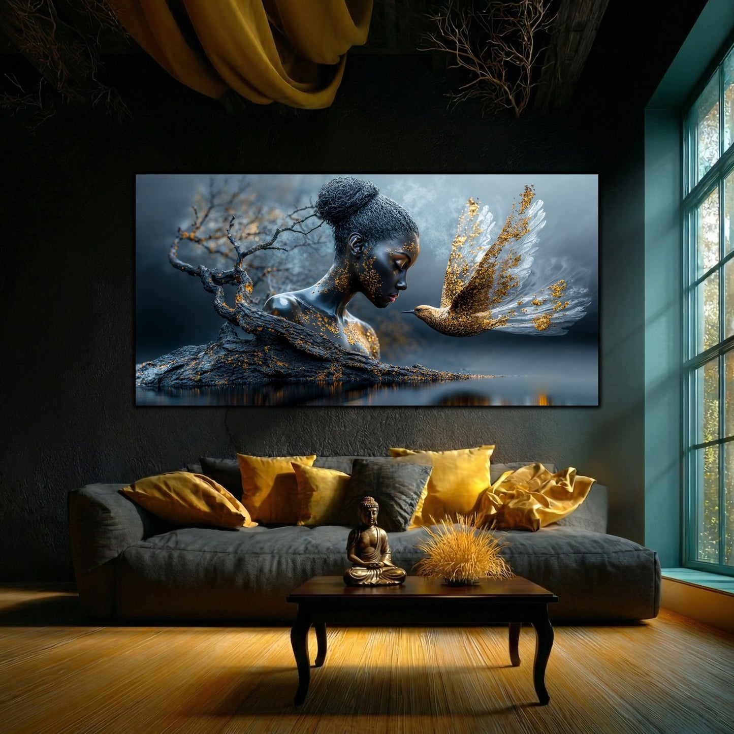 Tablou Sufragerie „Sufletul Toamnei” – Artă pe Sticlă în Culori Calde