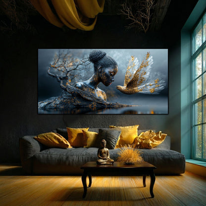 Tablou Sufragerie „Sufletul Toamnei” – Artă pe Sticlă în Culori Calde