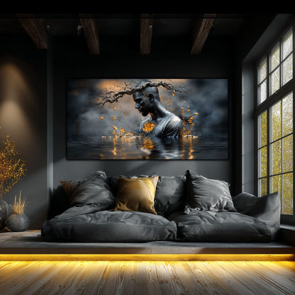 Tablou Sufragerie „Alchimia Tăcerii” – Artă Contemporană pe Sticlă