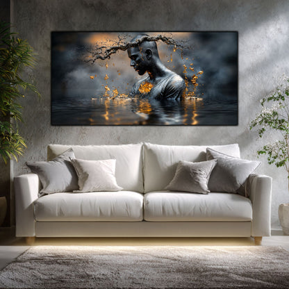 Tablou Sufragerie „Alchimia Tăcerii” – Artă Contemporană pe Sticlă