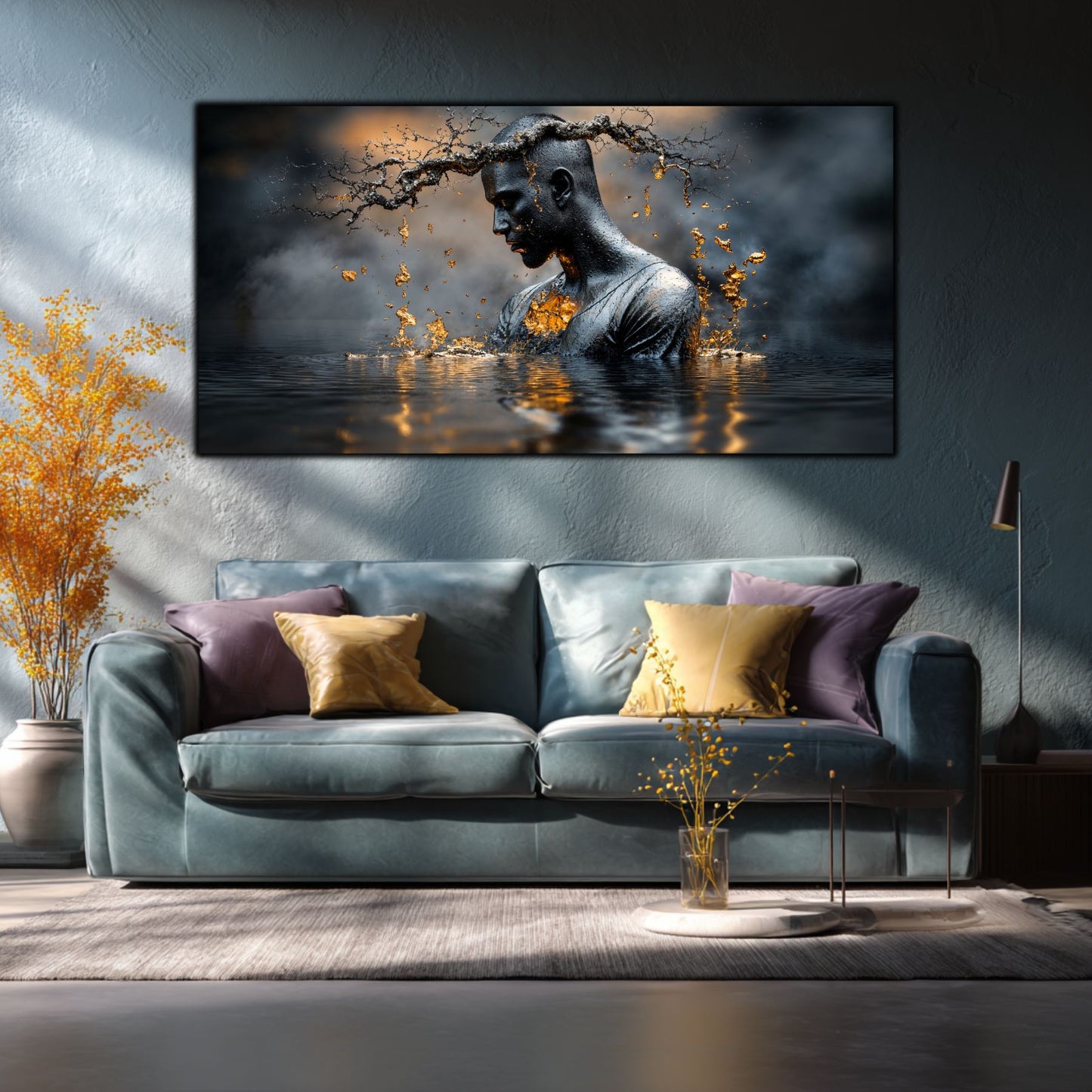 Tablou Sufragerie „Alchimia Tăcerii” – Artă Contemporană pe Sticlă