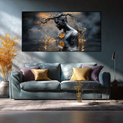 Tablou Sufragerie „Alchimia Tăcerii” – Artă Contemporană pe Sticlă