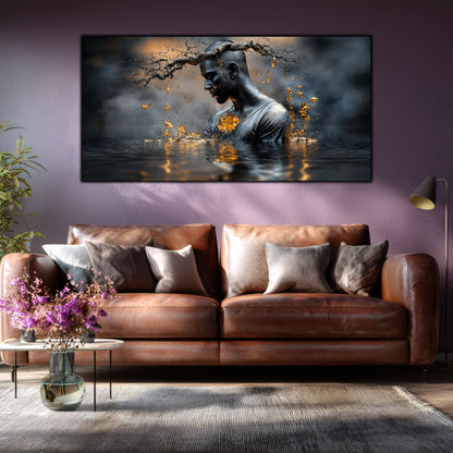 Tablou Sufragerie „Alchimia Tăcerii” – Artă Contemporană pe Sticlă