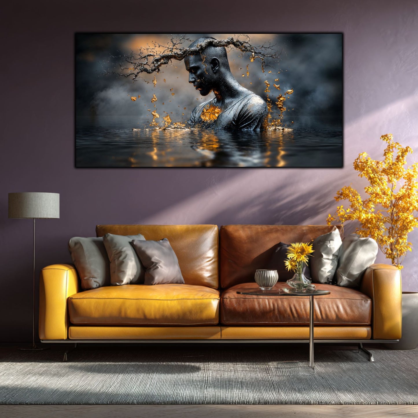 Tablou Sufragerie „Alchimia Tăcerii” – Artă Contemporană pe Sticlă