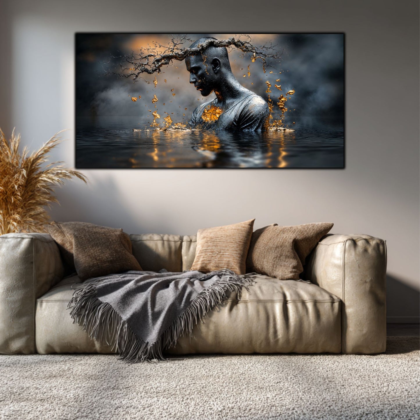 Tablou Sufragerie „Alchimia Tăcerii” – Artă Contemporană pe Sticlă