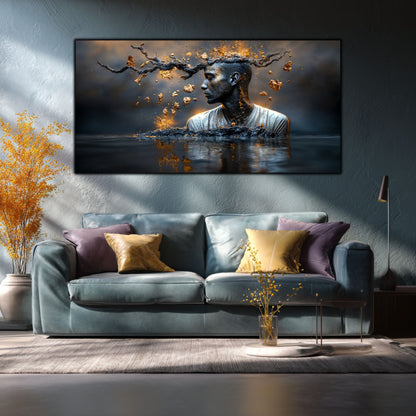 Tablou Sufragerie „Geneza Fragmentată” – Artă Suprarealistă pe Sticlă