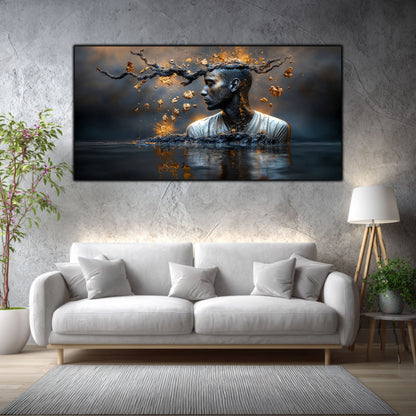 Tablou Sufragerie „Geneza Fragmentată” – Artă Suprarealistă pe Sticlă