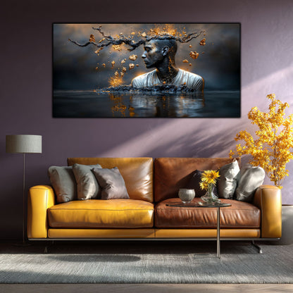 Tablou Sufragerie „Geneza Fragmentată” – Artă Suprarealistă pe Sticlă