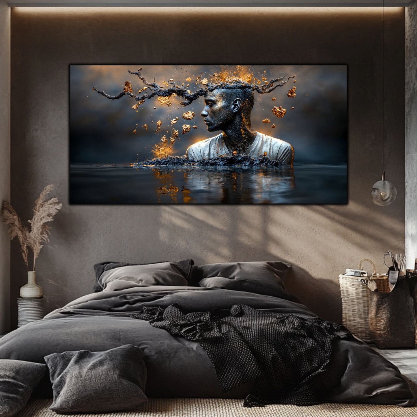 Tablou Sufragerie „Geneza Fragmentată” – Artă Suprarealistă pe Sticlă