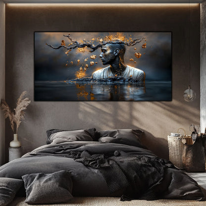 Tablou Sufragerie „Geneza Fragmentată” – Artă Suprarealistă pe Sticlă