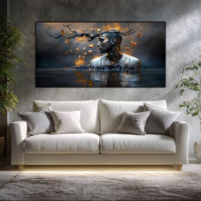 Tablou Sufragerie „Geneza Fragmentată” – Artă Suprarealistă pe Sticlă