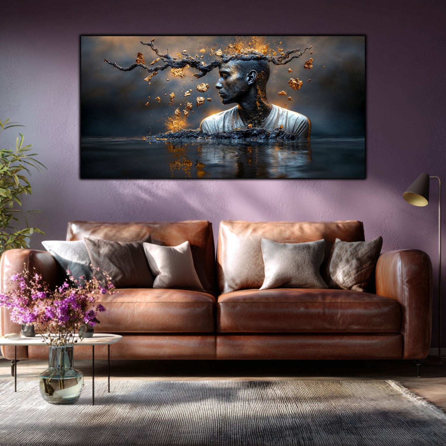 Tablou Sufragerie „Geneza Fragmentată” – Artă Suprarealistă pe Sticlă