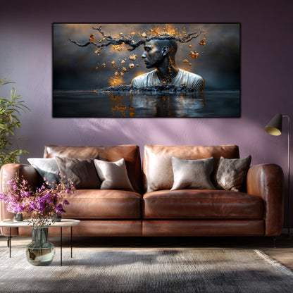 Tablou Sufragerie „Geneza Fragmentată” – Artă Suprarealistă pe Sticlă