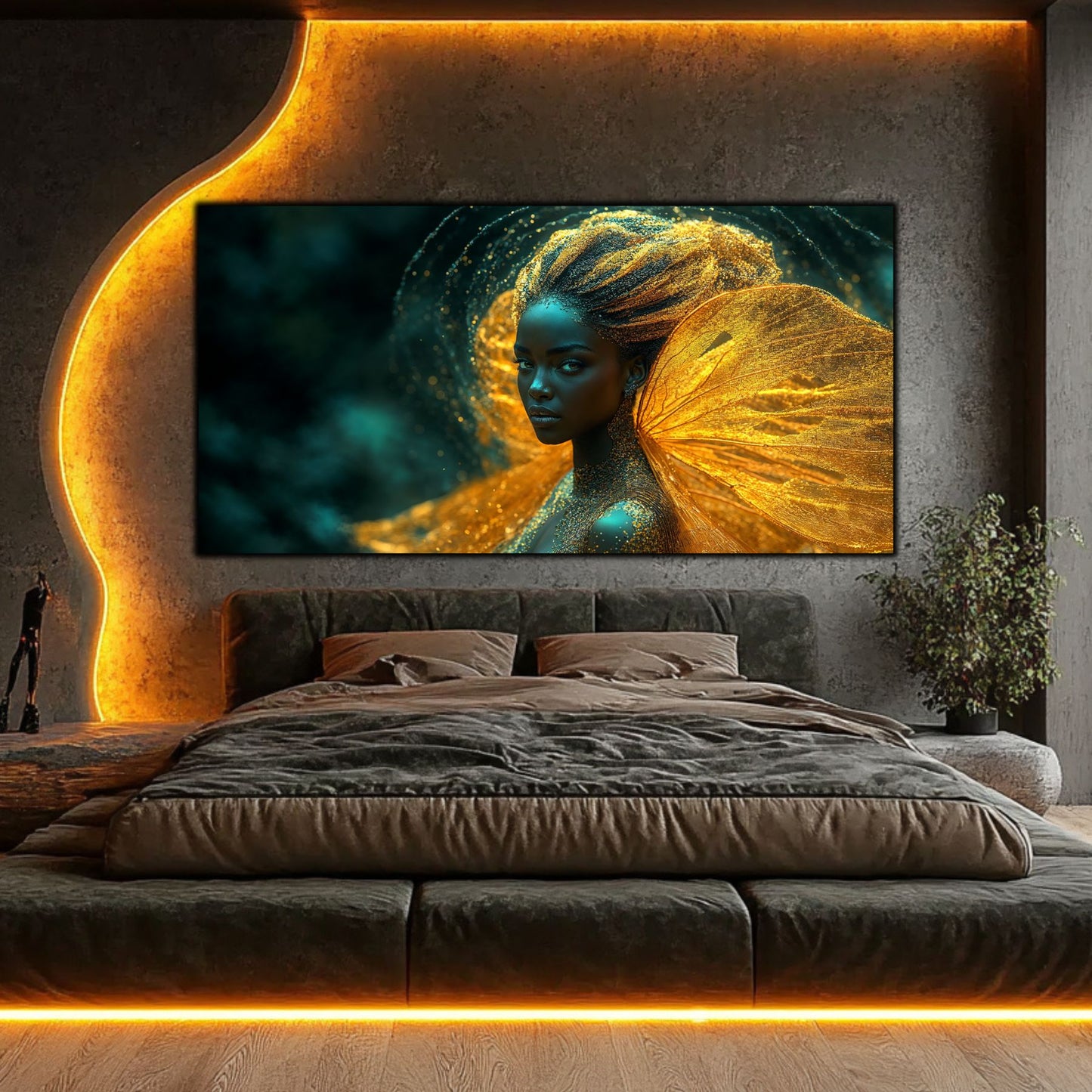 Tablou Abstract Modern „Privirea Adevărului” – Artă pe Sticlă cu Impact Vizual