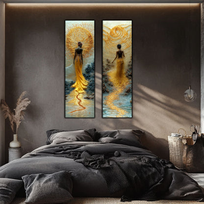 Set 2 Tablouri pt Decorul Modern al Livingului - Print UV pe Sticla - NO10