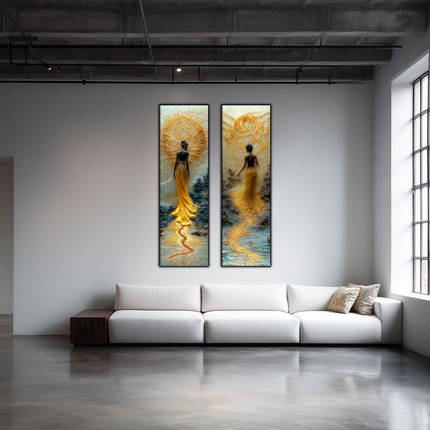 Set 2 Tablouri pt Decorul Modern al Livingului - Print UV pe Sticla - NO10