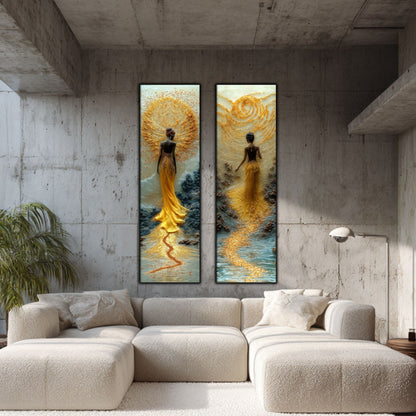 Set 2 Tablouri pt Decorul Modern al Livingului - Print UV pe Sticla - NO10