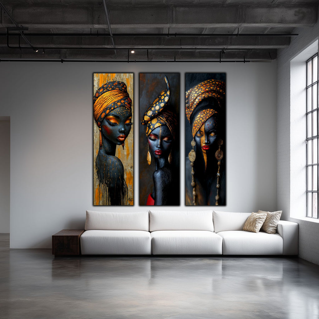 Set Modern de 3 Tablouri pe Sticla Securizata - Decor Elegant pt Living