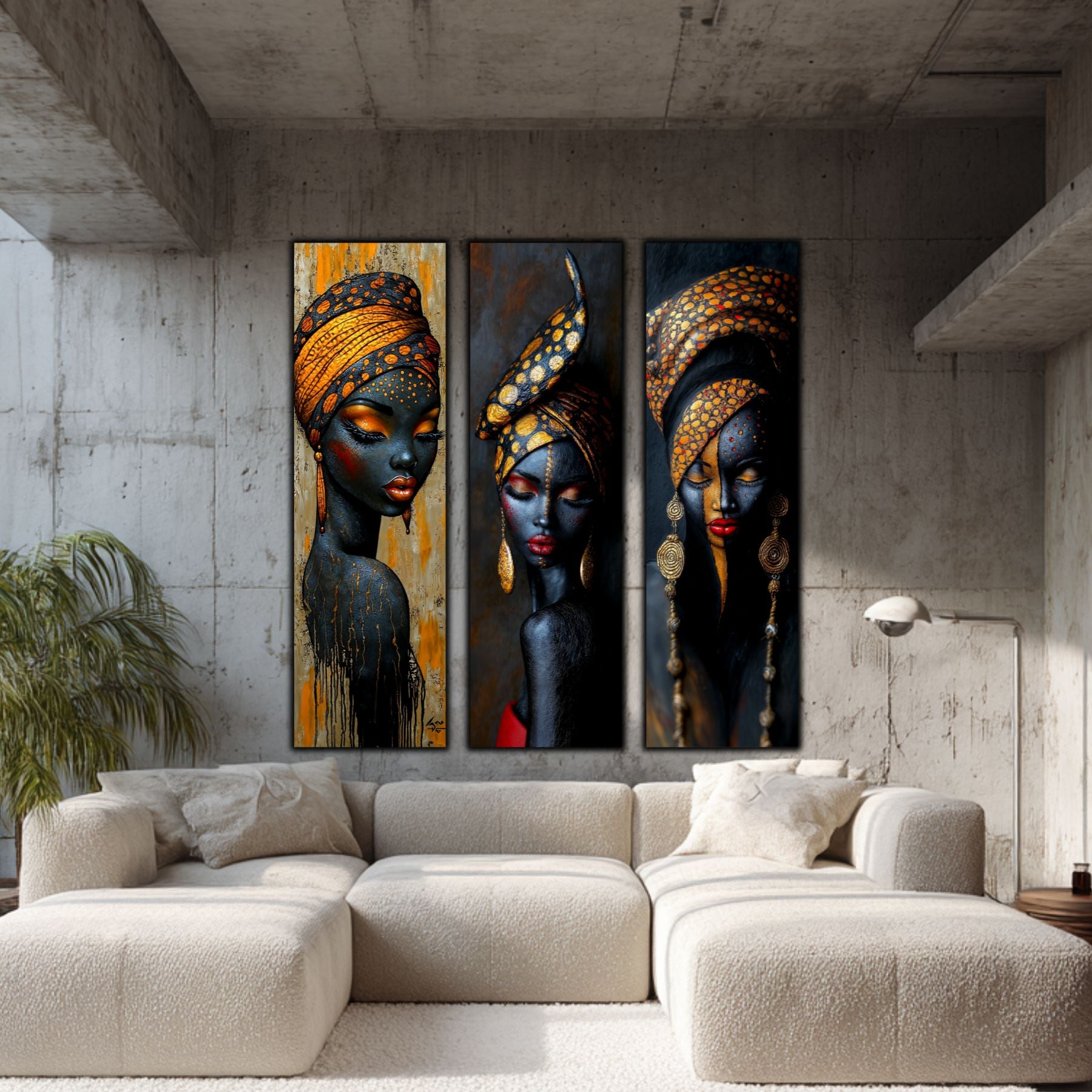 Set Modern de 3 Tablouri pe Sticla Securizata - Decor Elegant pt Living