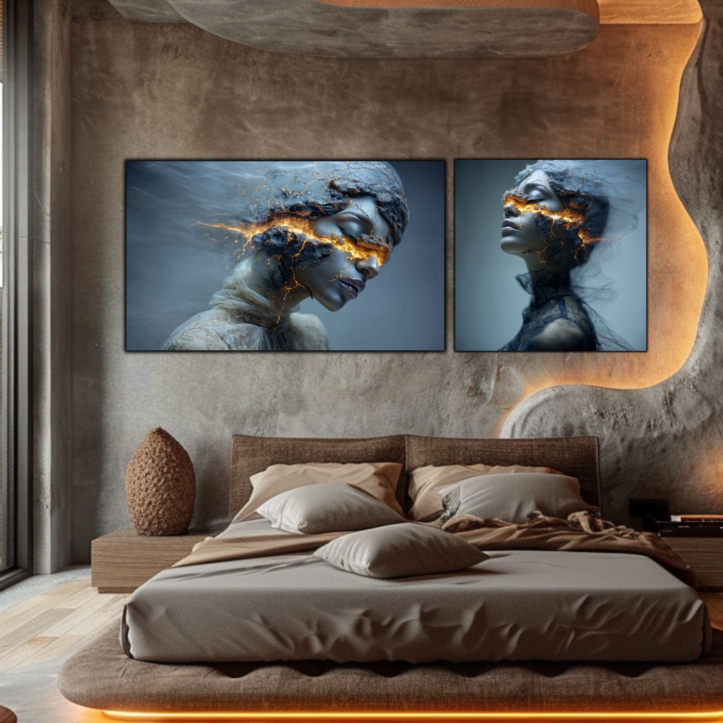 Set 2 Tablouri Decorative Premium - „Fractured Dream” - No13