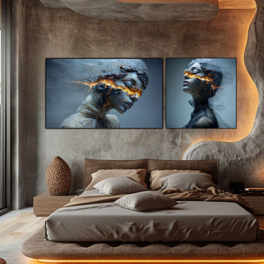 Set 2 Tablouri Decorative Premium - „Fractured Dream” - No13