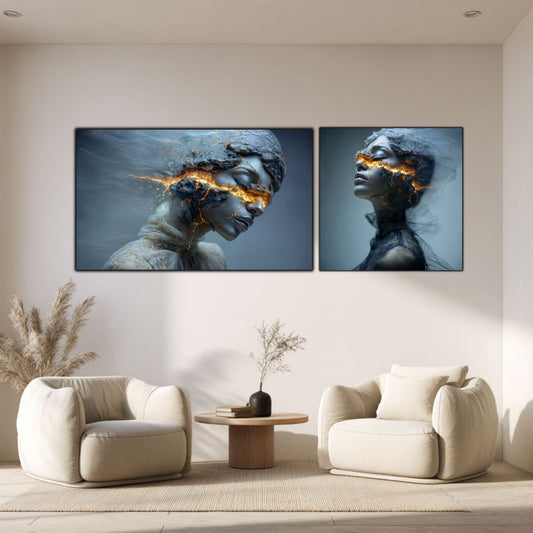 Set 2 Tablouri Decorative Premium - „Fractured Dream” - No13