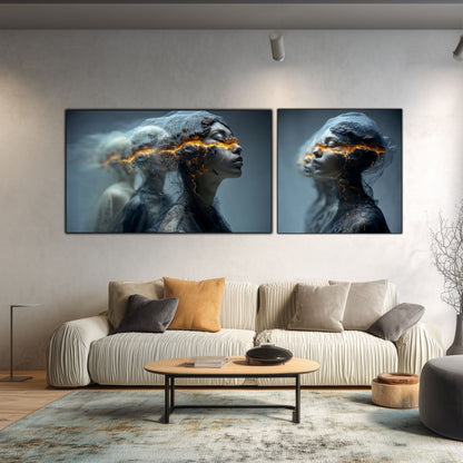 Set 2 Tablouri Decorative Premium - „Fractured Dream” - No15