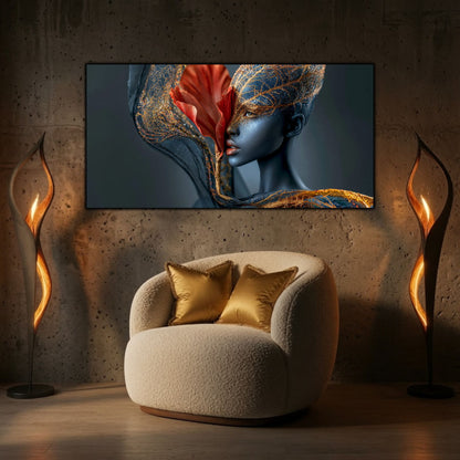 Silent Bloom creează un punct focal într-un living modern cu atmosferă caldă și eleganță discretă.