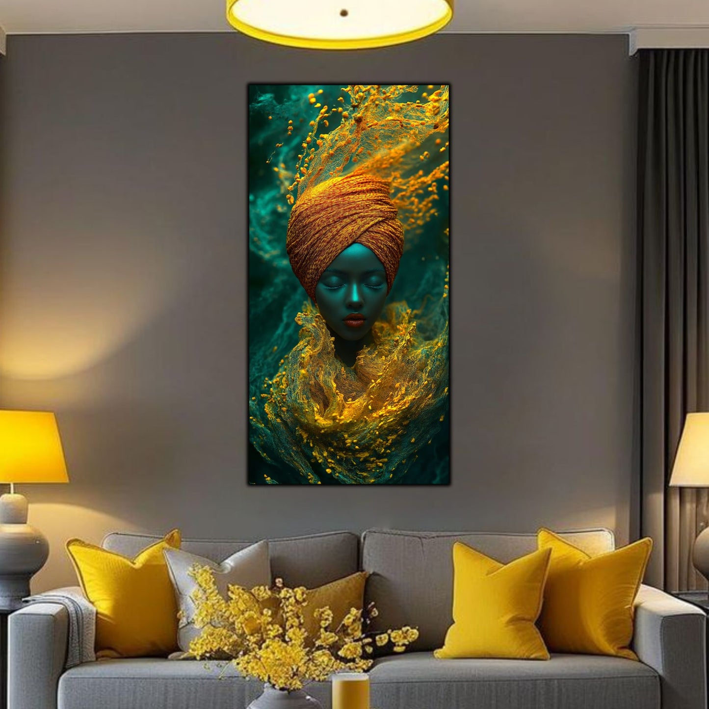 Tablou abstract pentru birou, simbolizând introspecția și puterea interioară, artă pe sticlă 4mm.