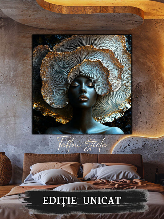 Tablou living Silent Mycelium într-o sufragerie modernă