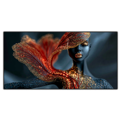 Burning Veil din colecția Becoming Light – tablou decorativ pe sticlă securizată ultra-clară inspirat de lumina incandescentă și transformarea interioară.
