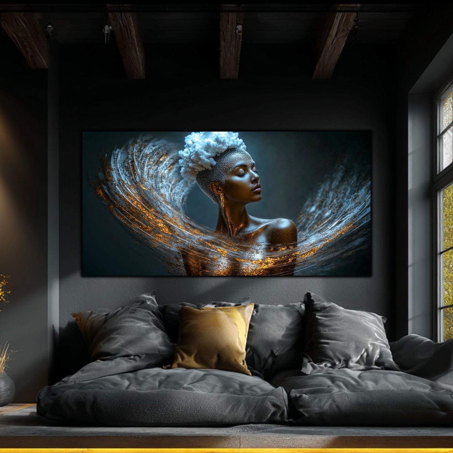 Tablou Decorativ Modern „Șoapta Stelară" – Sticlă Securizată