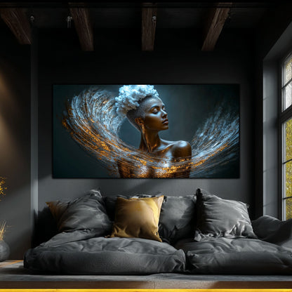 Tablou Decorativ Modern „Șoapta Stelară" – Sticlă Securizată