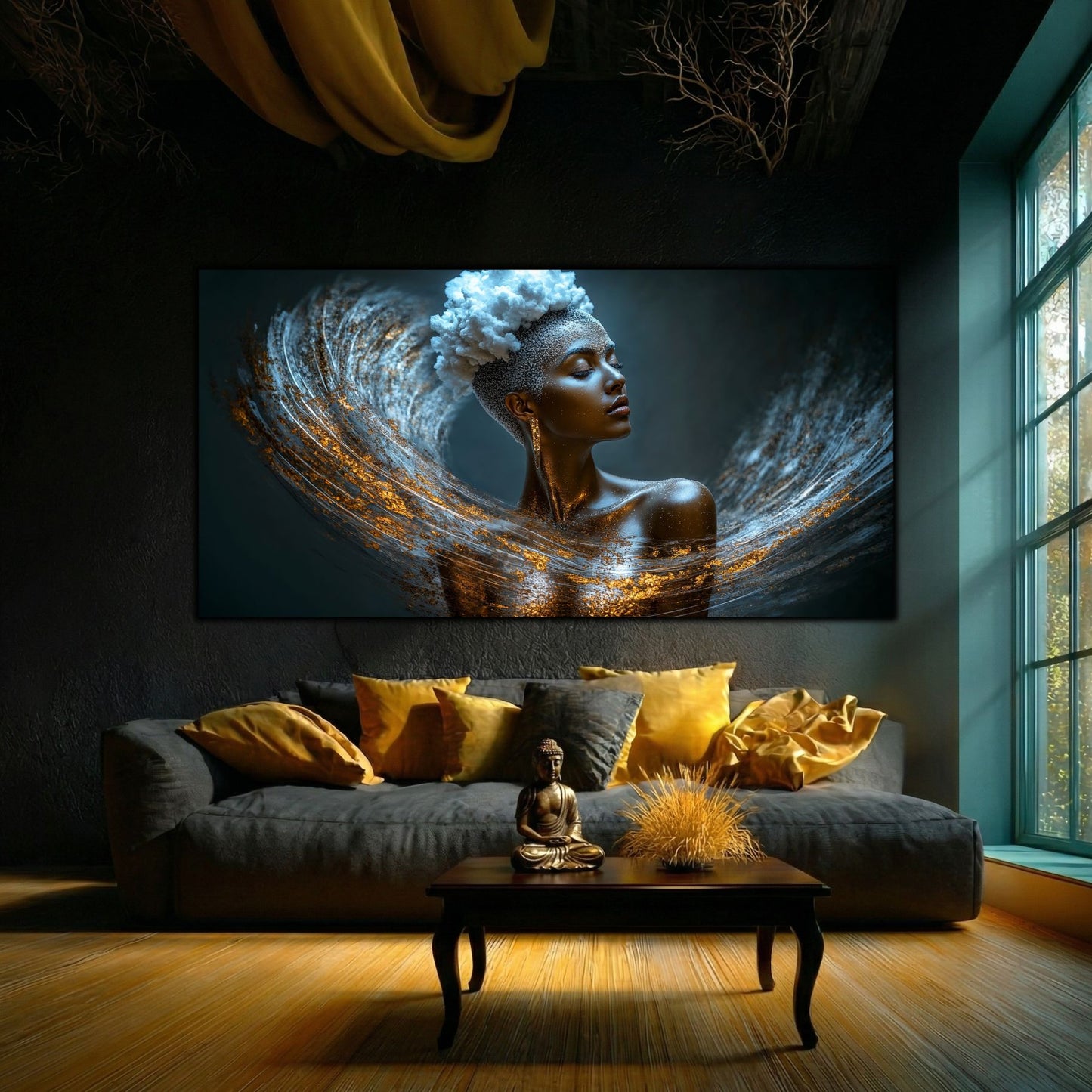 Tablou Decorativ Modern „Șoapta Stelară" – Sticlă Securizată