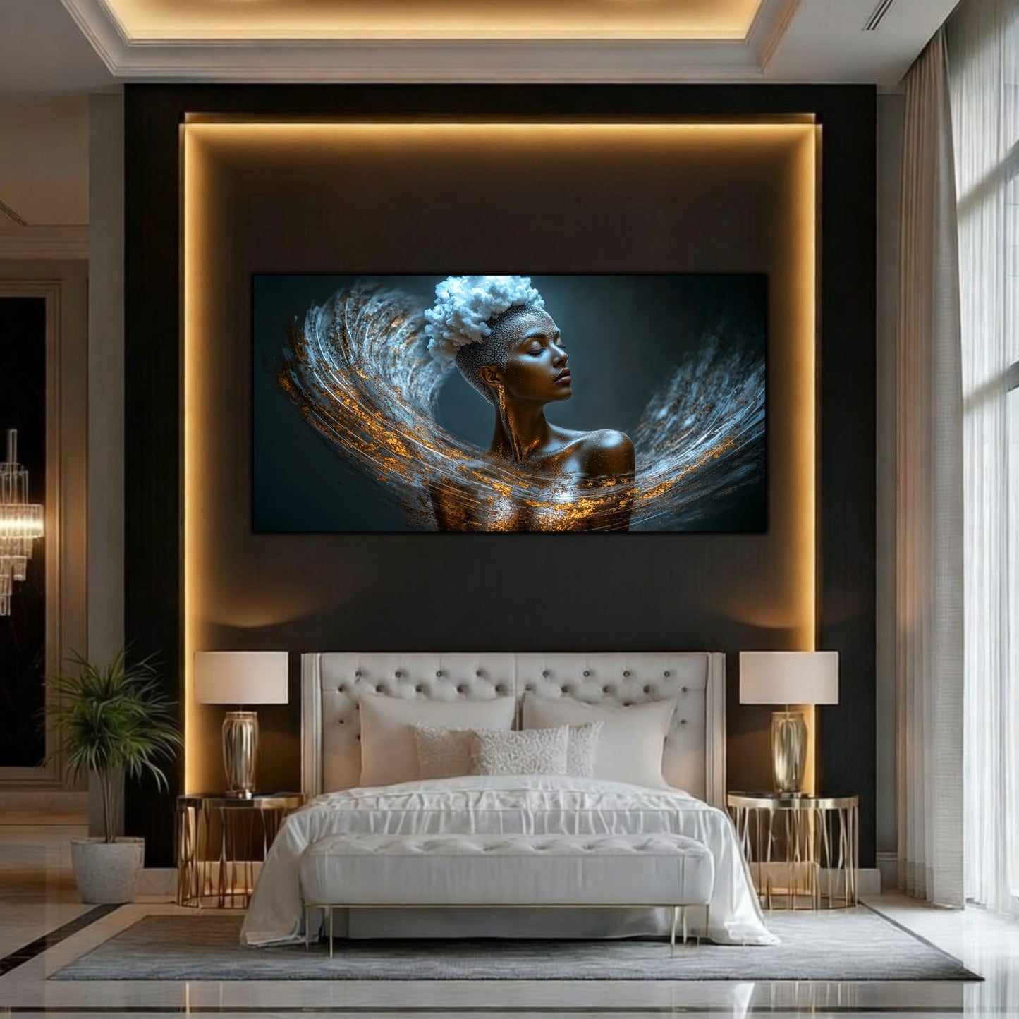 Tablou Decorativ Modern „Șoapta Stelară" – Sticlă Securizată