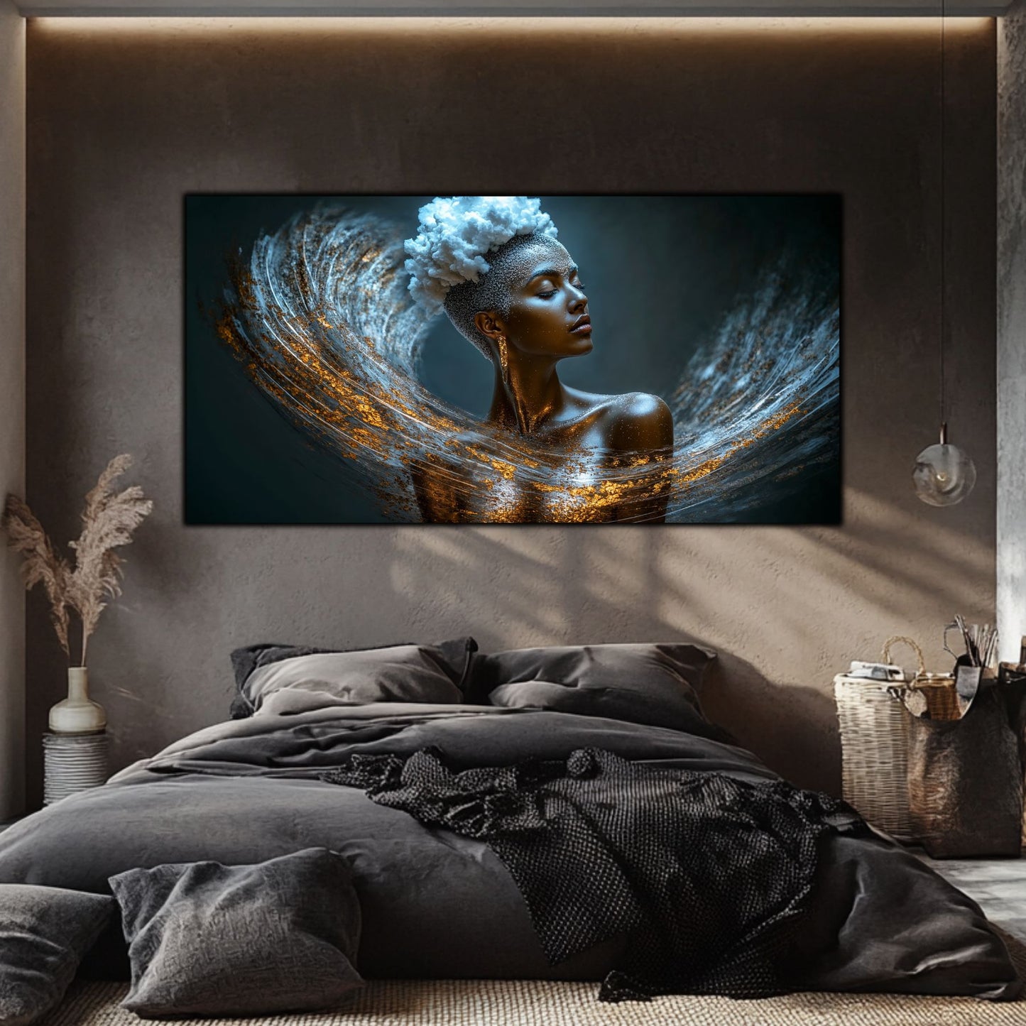 Tablou Decorativ Modern „Șoapta Stelară" – Sticlă Securizată