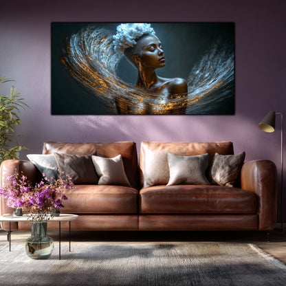 Tablou Decorativ Modern „Șoapta Stelară" – Sticlă Securizată