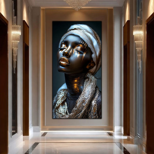 Tablou living Night Dream sticlă securizată – coridor hotel boutique cu lustre cristal și finisaje clasice