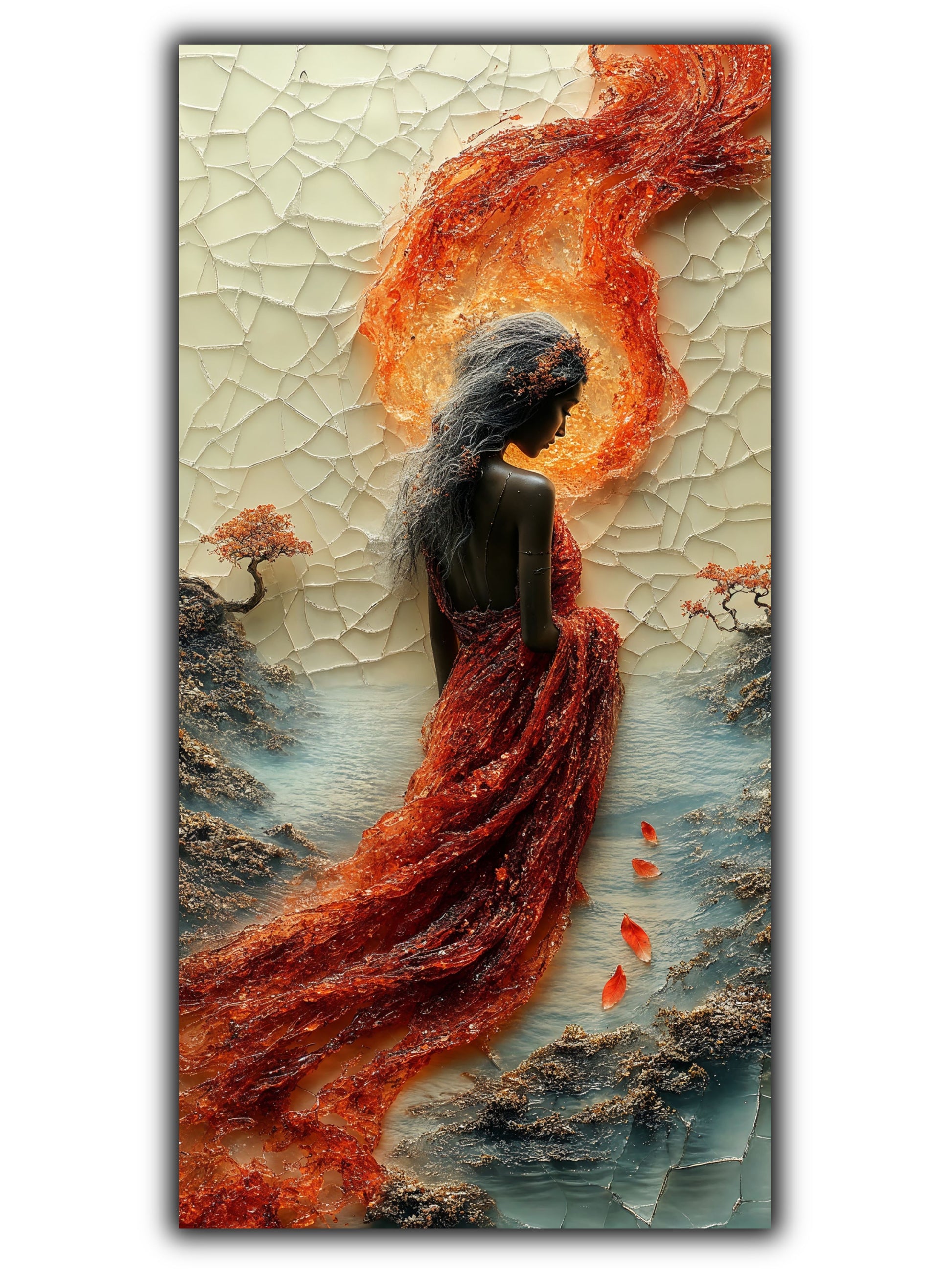 tablou living pe sticlă Destrămare – artwork original