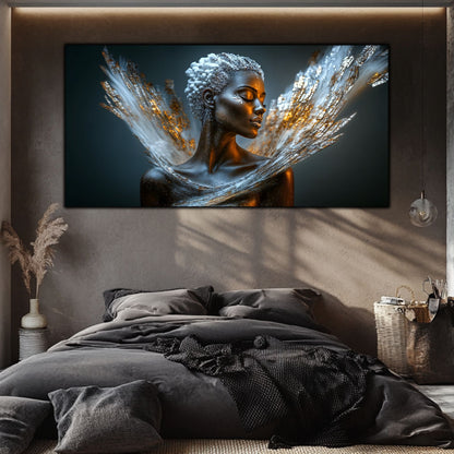 Tablou living Dincolo de Cosmos deasupra patului într-un dormitor modern gri antracit – sticlă securizată Art Zen