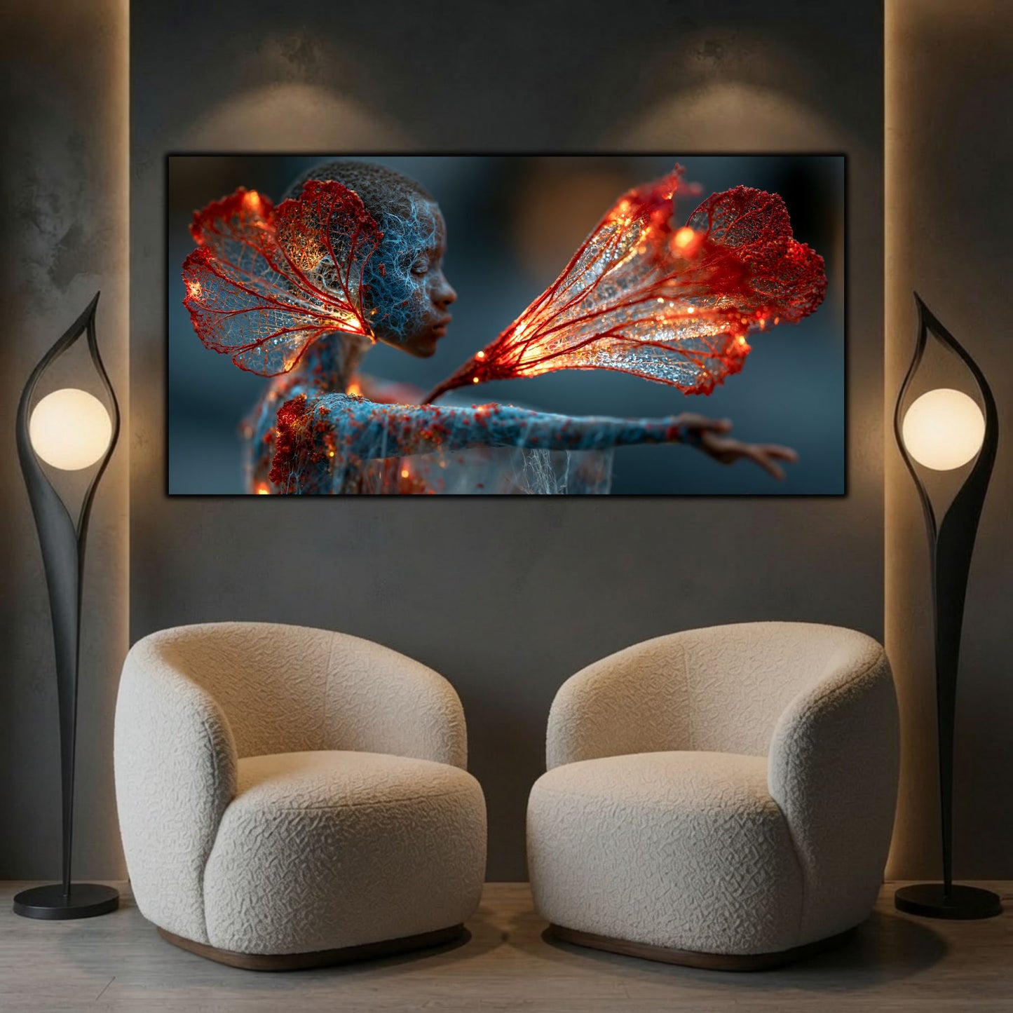 Gentle Flame completează un living premium cu un design artistic inspirat de lumină, fragilitate și forme eterice.