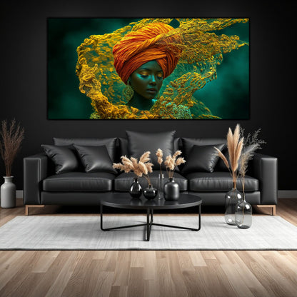 Tablou mare pentru sufragerie, design introspectiv zen-luxury cu iluminare cinematică abisală.