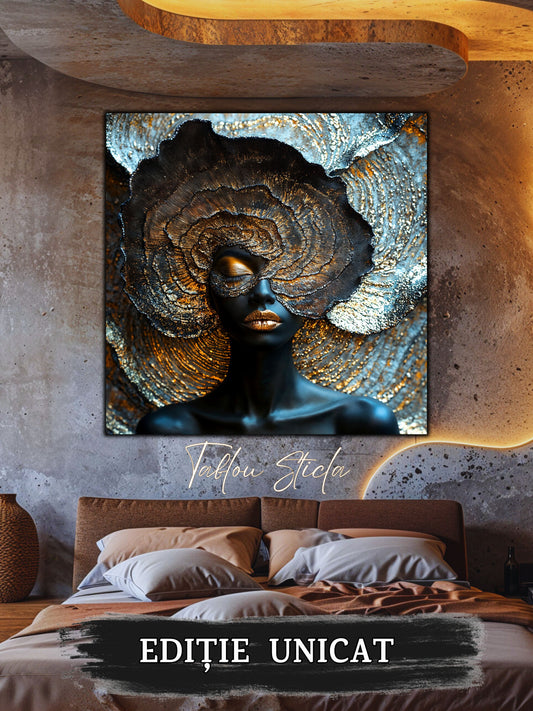Tablou living Eclipse Bloom într-o sufragerie modernă