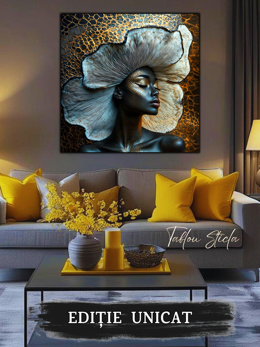 Tablou living White Reverie într-o sufragerie modernă