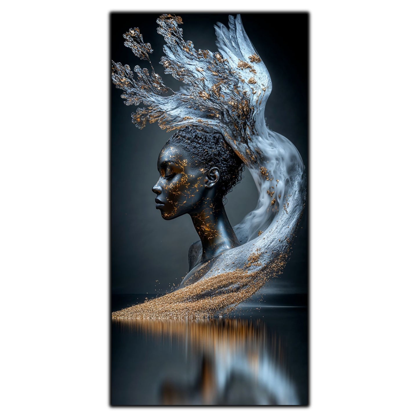 Tablou abstract pentru sufragerie Ethereal Bloom din colecția Ethereal Imprint, artă contemporană pe sticlă inspirată de renașterea interioară